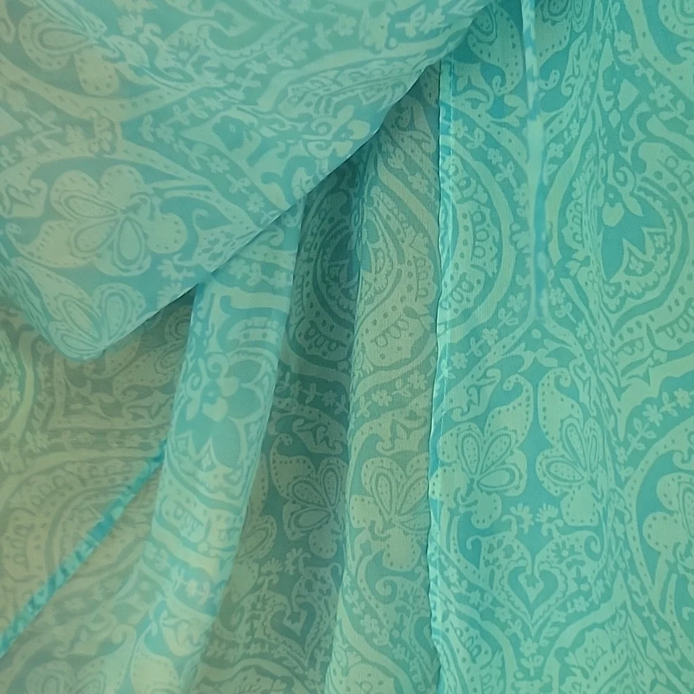 Victoria's Secret Aqua Lace Trim Fly Away Babydoll Size Small